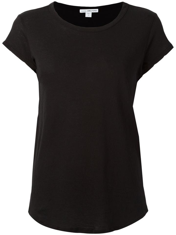 James Perse Curved Hem T-shirt, Women's, Size: I, Black, Cotton