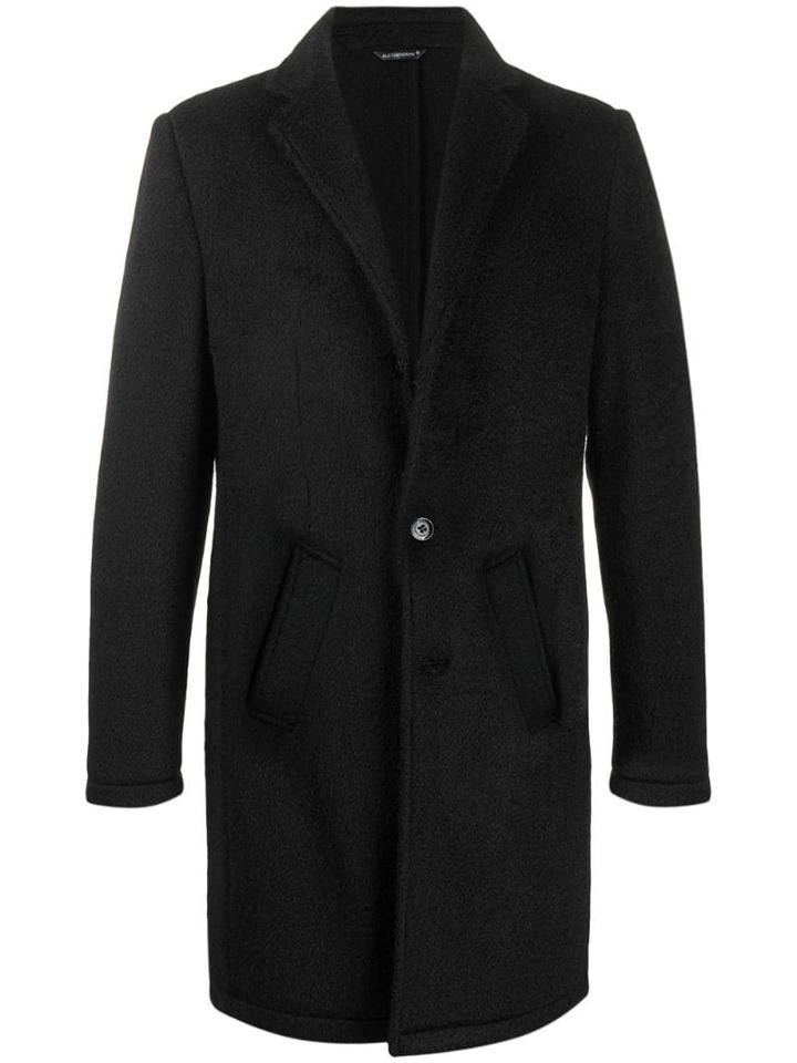 Daniele Alessandrini Single Breasted Slim Coat - Black