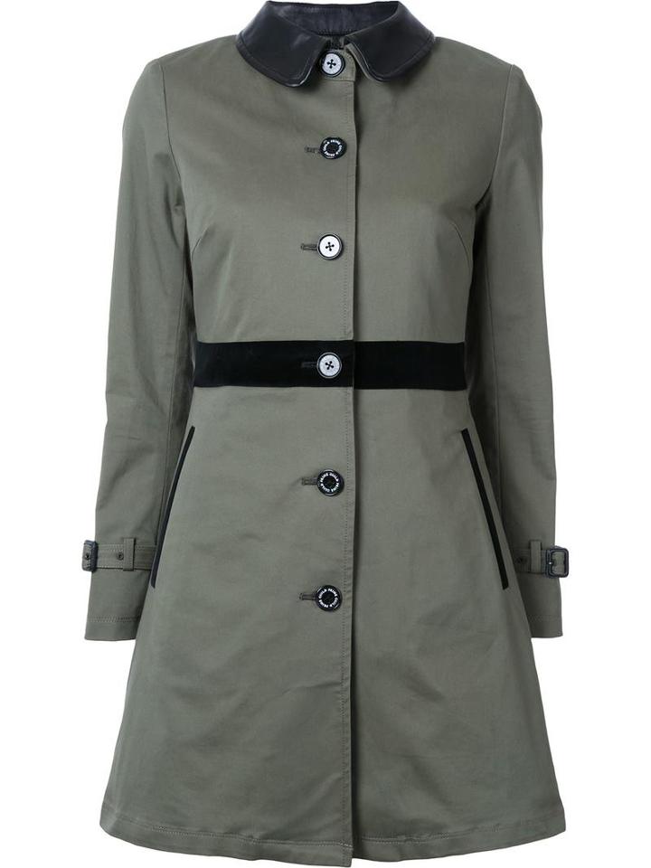 Guild Prime Buttoned Mid Coat, Women's, Size: 34, Green, Cotton
