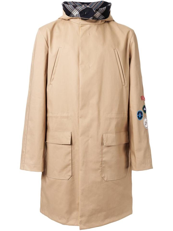 Raf Simons Body Hooded Coat, Men's, Size: 50, Brown, Cotton/polyurethane