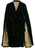 Uma Wang Cape-detailed Coat - Black
