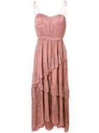 Ulla Johnson Pleated Ruffled Dress - Pink & Purple