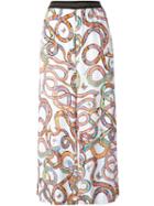 Just Cavalli Printed Cropped Trousers, Women's, Size: 44, White, Viscose