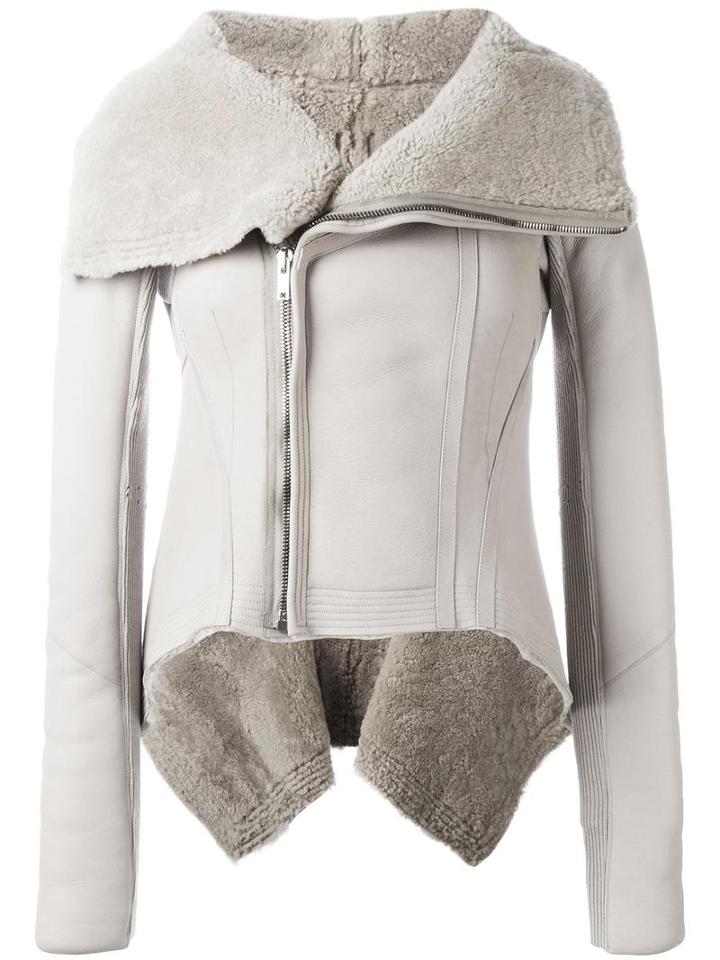 Rick Owens 'naska' Biker Jacket, Women's, Size: 44, Nude/neutrals, Sheep Skin/shearling