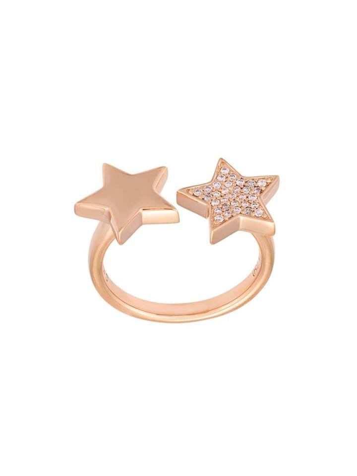 Alinka Stasia Double Star Diamond Ring, Women's, Size: N, Metallic, Diamond/18kt Rose Gold