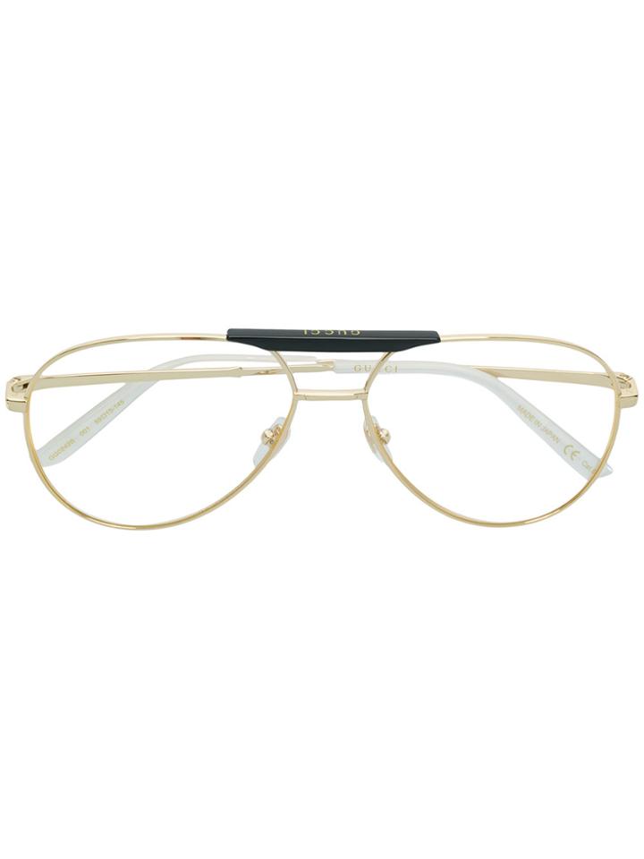 Gucci Gold Toned Glasses - Metallic