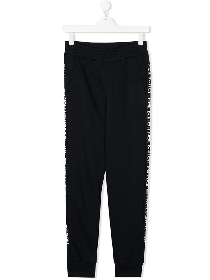 Neil Barrett Kids Teen Logo Stripe Jogging Bottoms - Blue
