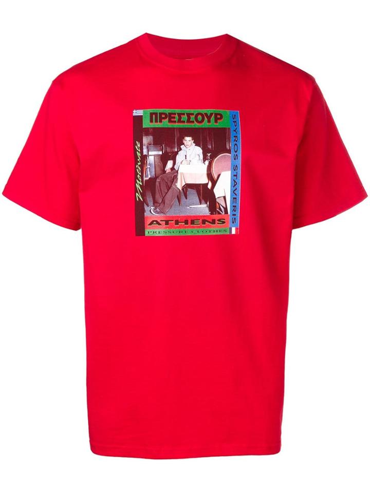 Pressure Spryos Staveris Stamp T-shirt - Red