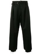 Sulvam High Waisted Cropped Trousers - Black
