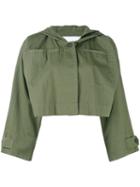 Alexander Wang - Cropped Military Jacket - Women - Cotton - S, Green, Cotton