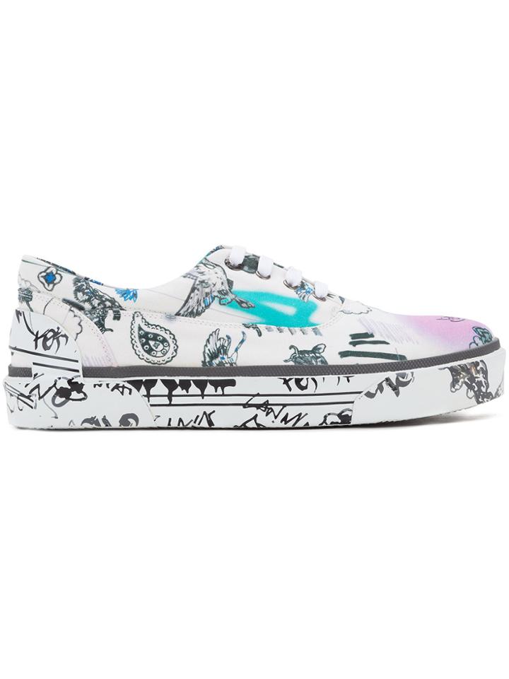 Lanvin Printed Sneakers - White