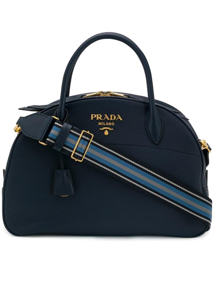 Prada Logo Tote Bag - Blue