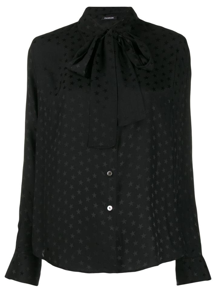 P.a.r.o.s.h. Star-print Pussy Bow Blouse - Black