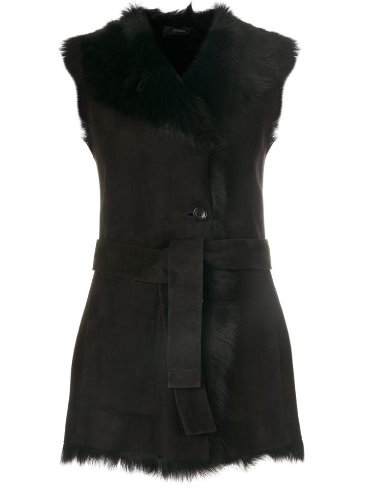 Joseph Fur-trim Gilet - Black