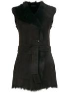 Joseph Fur-trim Gilet - Black