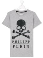 Philipp Plein Junior Teen Logo Print T-shirt - Grey