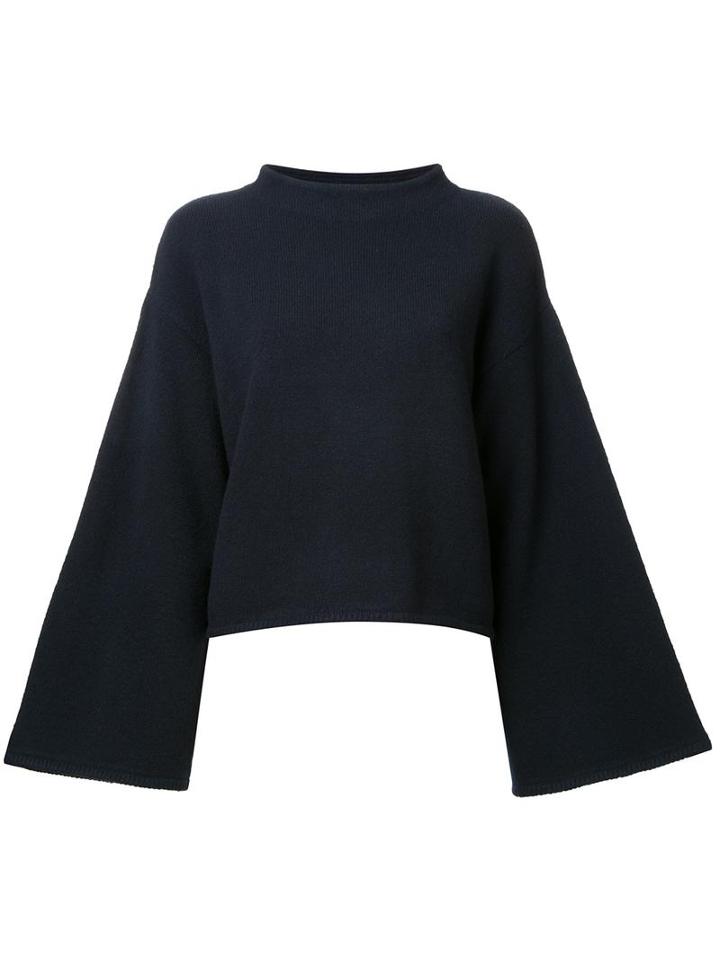 H Beauty & Youth Wide Sleeve Jumper, Women's, Blue, Nylon/wool