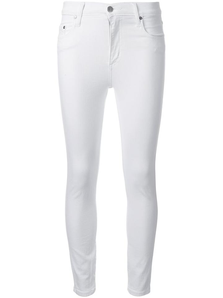 Nobody Denim Cult Skinny Ankle Jeans, Women's, Size: 26, White, Cotton/elastodiene/polyester
