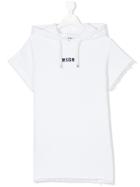 Msgm Kids Logo Hooded T-shirt - White