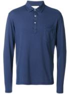 Officine Generale Long Sleeve Polo Shirt - Blue