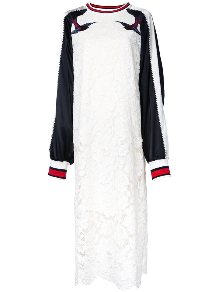 Lace Embroidery Sukajan Dress - Women - Cotton/nylon/rayon - One Size, White, Cotton/nylon/rayon, Maison Mihara Yasuhiro