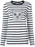 Loewe Cat Stripe Sweater, Women's, Size: Small, White, Viscose/metallic Fibre/wool