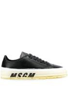 Msgm Printed Logo Sneakers - Black