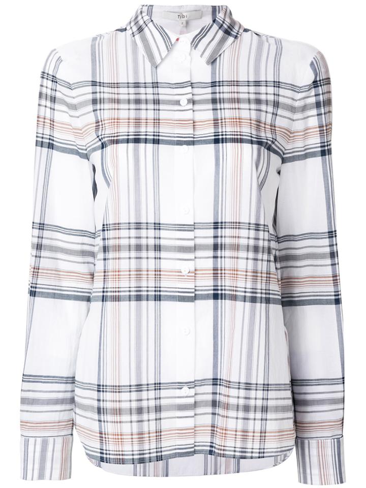 Tibi Tartan Check Shirt - White