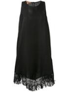 Ermanno Scervino - Fringed Flared Dress - Women - Linen/flax/polyester - 40, Black, Linen/flax/polyester