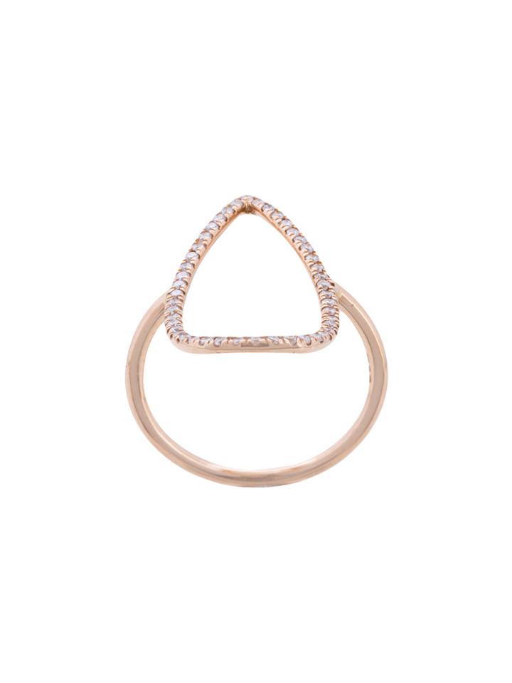 Diane Kordas Diamond Pear Outline Ring - Metallic