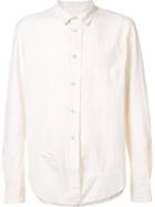 Ziggy Chen Stitch Detail Shirt, Men's, Size: 52, White, Cotton