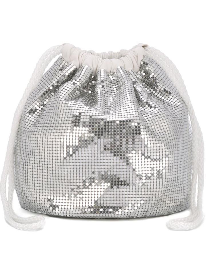 Paco Rabanne Sequin Embellished Pouch Bag, Women's, Grey