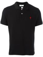Ami Alexandre Mattiussi Ami De Coeur Polo Shirt, Men's, Size: Small, Black, Cotton