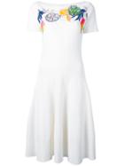 Blumarine Floral Motif Dress, Women's, Size: 46, White, Polyamide/viscose