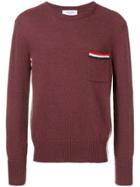Thom Browne Relaxed Rwb Intarsia Stripe Pullover - Red