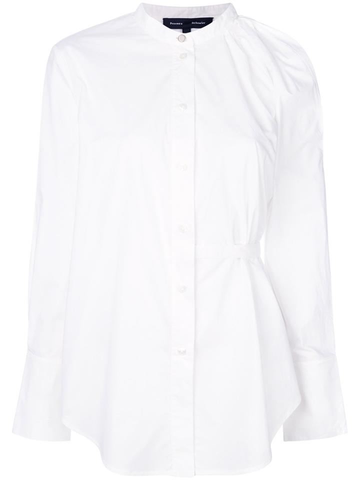 Proenza Schouler One Shoulder Button Down Shirt - White