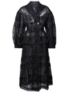 Simone Rocha Midi Sheer Coat - Black