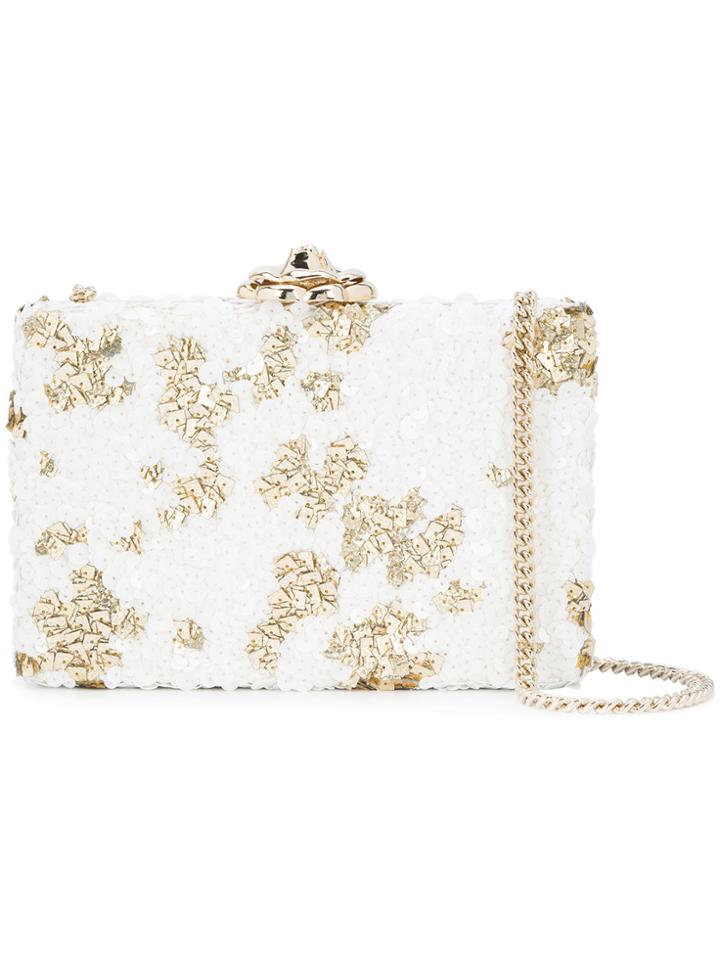 Oscar De La Renta Rogan Box Clutch Bag - White