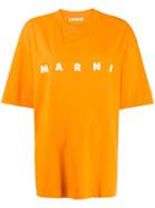 Marni Logo Print Oversized T-shirt - Orange