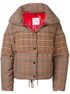 Moncler Panelled Checked Jacket - Neutrals