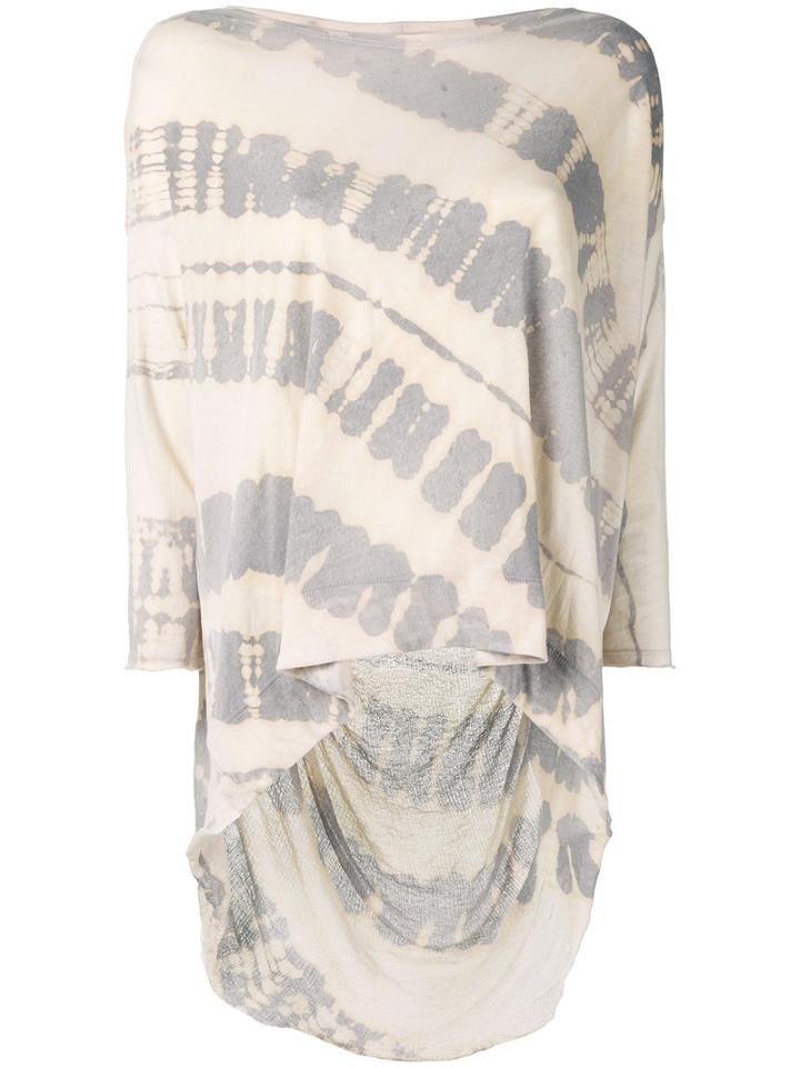 Raquel Allegra - Tie-dye Shredded T-shirt - Women - Cotton/polyester - 2, Nude/neutrals, Cotton/polyester