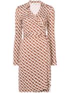 Dvf Diane Von Furstenberg Chain Print Wrap Dress - Brown
