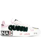 Dolce & Gabbana Queen Appliqué Sneakers - White