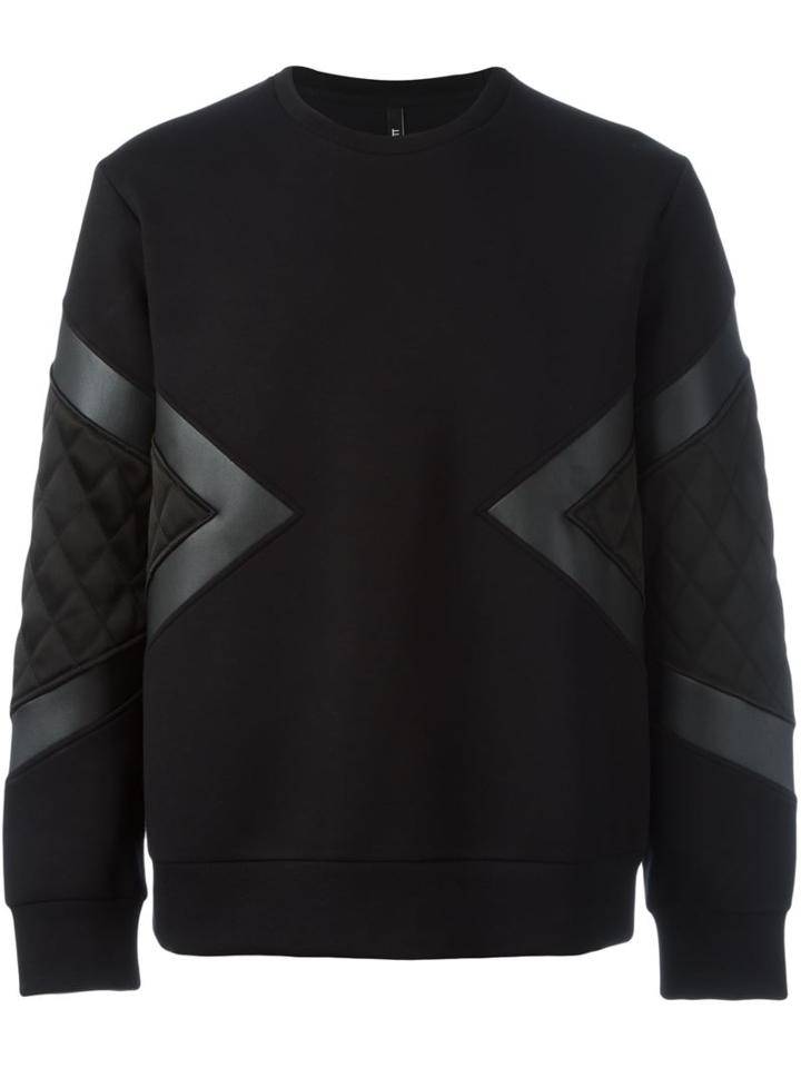 Neil Barrett Colour Block Sweathshirt, Men's, Size: Large, Black, Viscose/spandex/elastane/lyocell/polyurethane