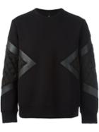 Neil Barrett Colour Block Sweathshirt, Men's, Size: Large, Black, Viscose/spandex/elastane/lyocell/polyurethane