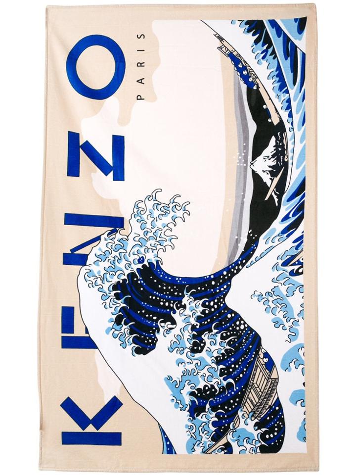 Kenzo Logo Beach Towel - Blue