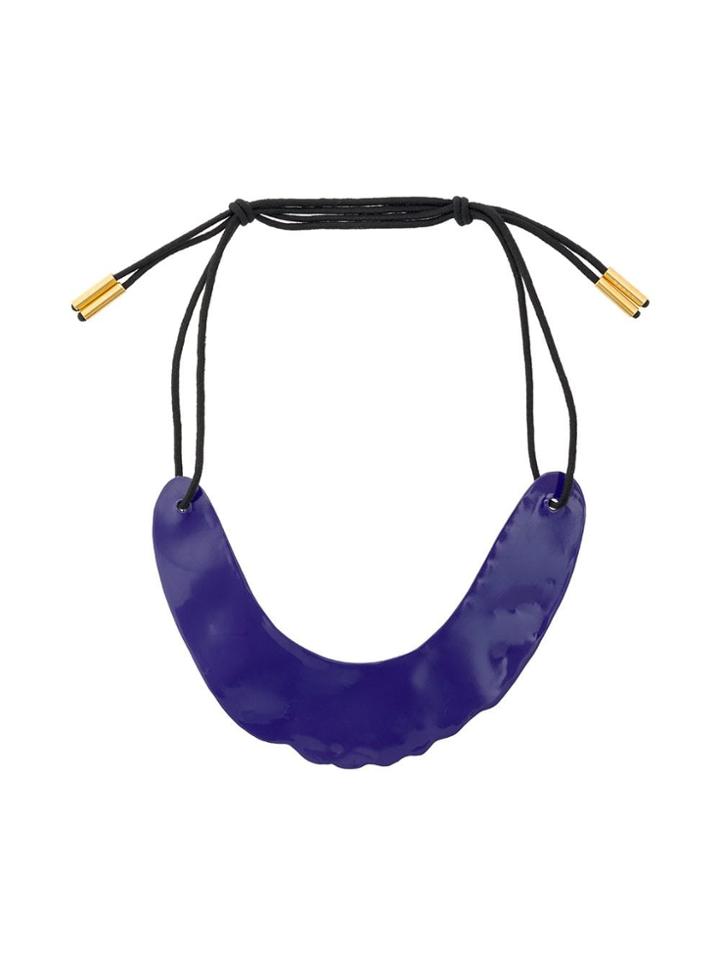 Marni Oversized Enamel Pendant Necklace - Purple