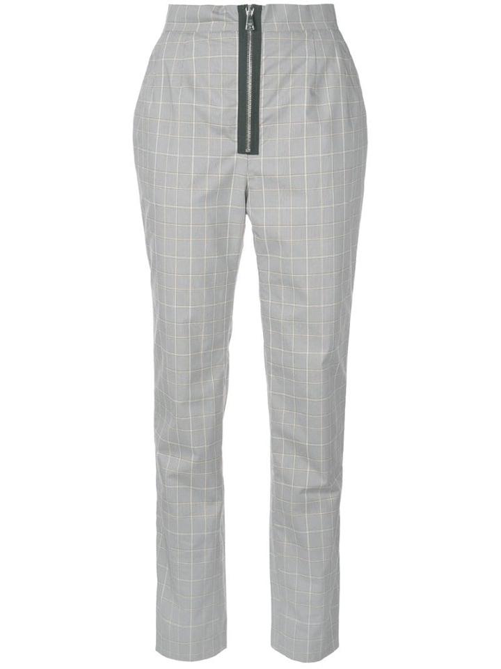 Natasha Zinko High-waist Checked Trousers - Grey