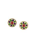 Chanel Vintage Oversized Gripoix Clip-on Stud Earrings