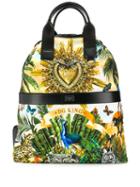 Dolce & Gabbana Tropical King Print Backpack - Black